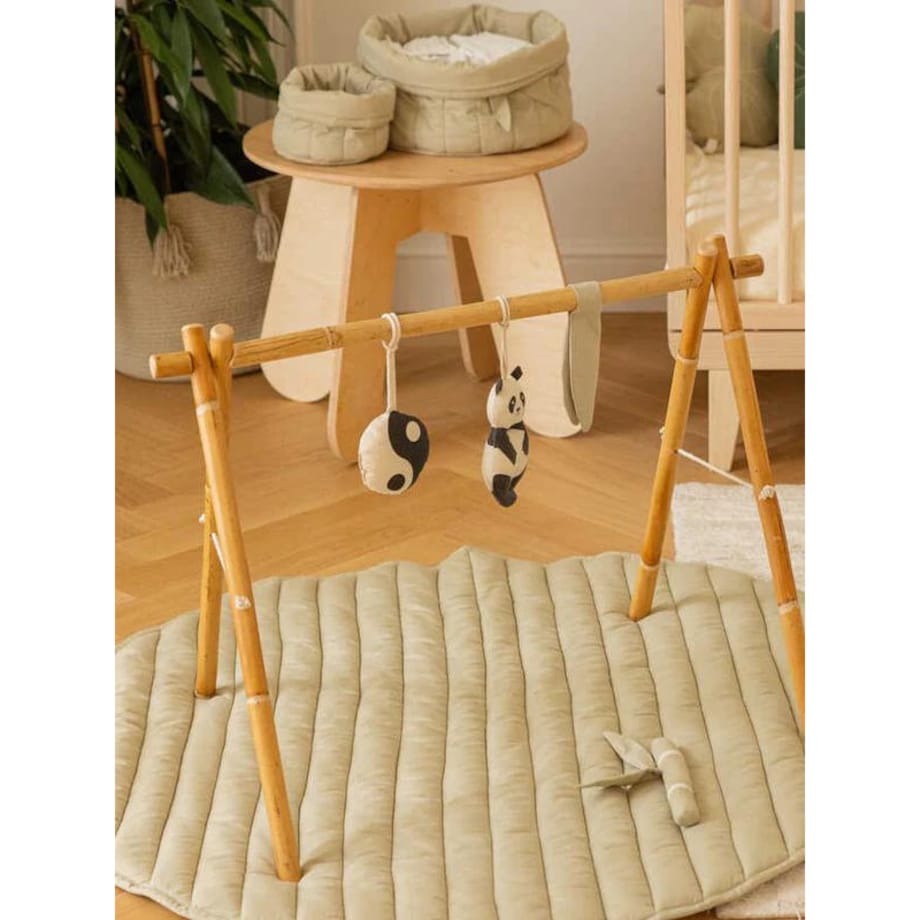 Zestaw 3 zawieszek z grzechotką - Panda Bamboo Lorena Canals