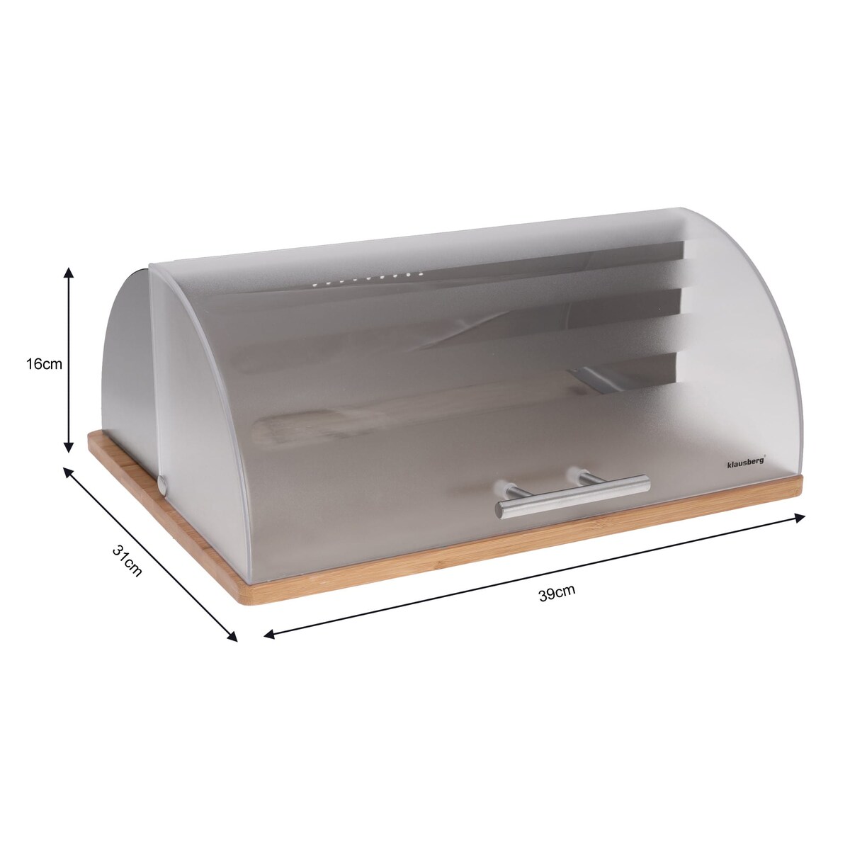 Chlebak drewniano-akrylowy pojemnik na chleb pieczywo bułki KLAUSBERG