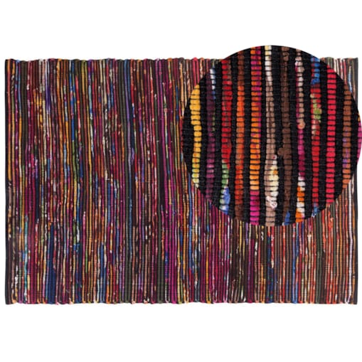 Dywany 160 x 230 cm wielokolorowy czarny BARTIN