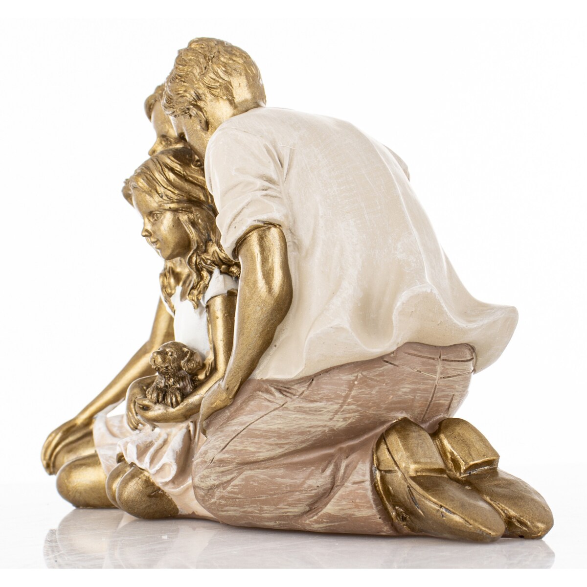 Dekoracja - Figurka rodzice z córką i z pieskiem 11,5x18x7 cm