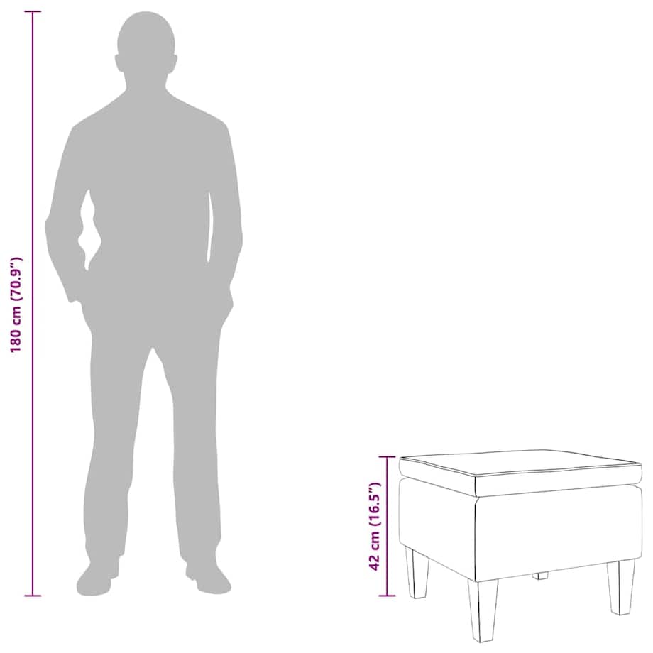 vidaXL Podnóżek z drewnianymi nóżkami, czarny, obity aksamitem