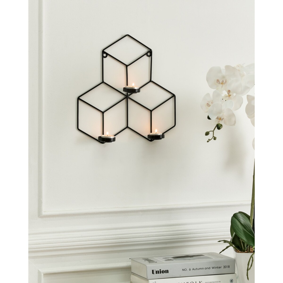 Świecznik wiszący TAROUCA Metal 31 cm Czarny