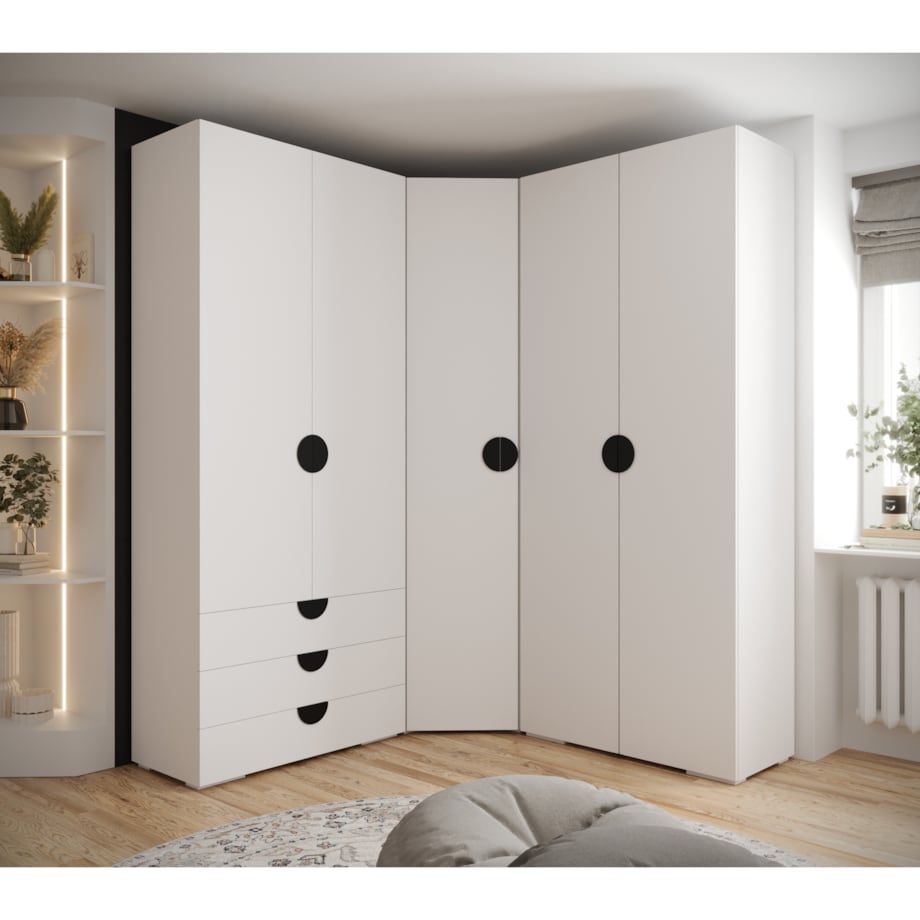 Garderoba wysoka do przedpokoju INOVA 4 Z1 biały+czarny