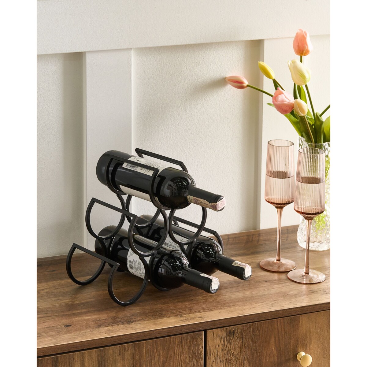 Stojak na wino LURGAN Czarny