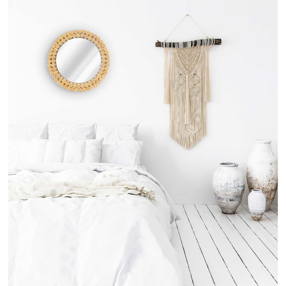 LUSTRO ŚCIENNE BOHO 36CM KLNA-MR01