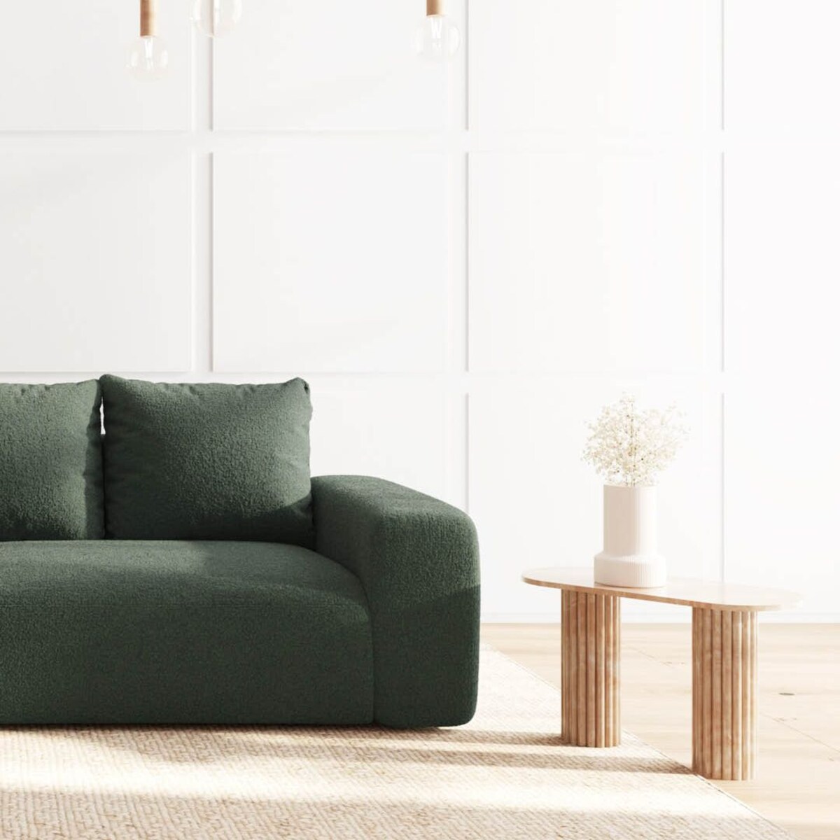 Monce Sofa narożna lewa ciemnozielona