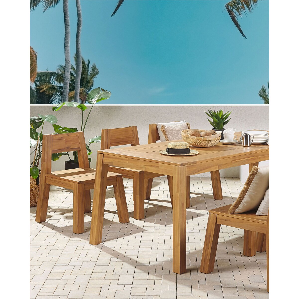 Zestaw 6 krzeseł ogrodowych drewno akacjowe LIVORNO