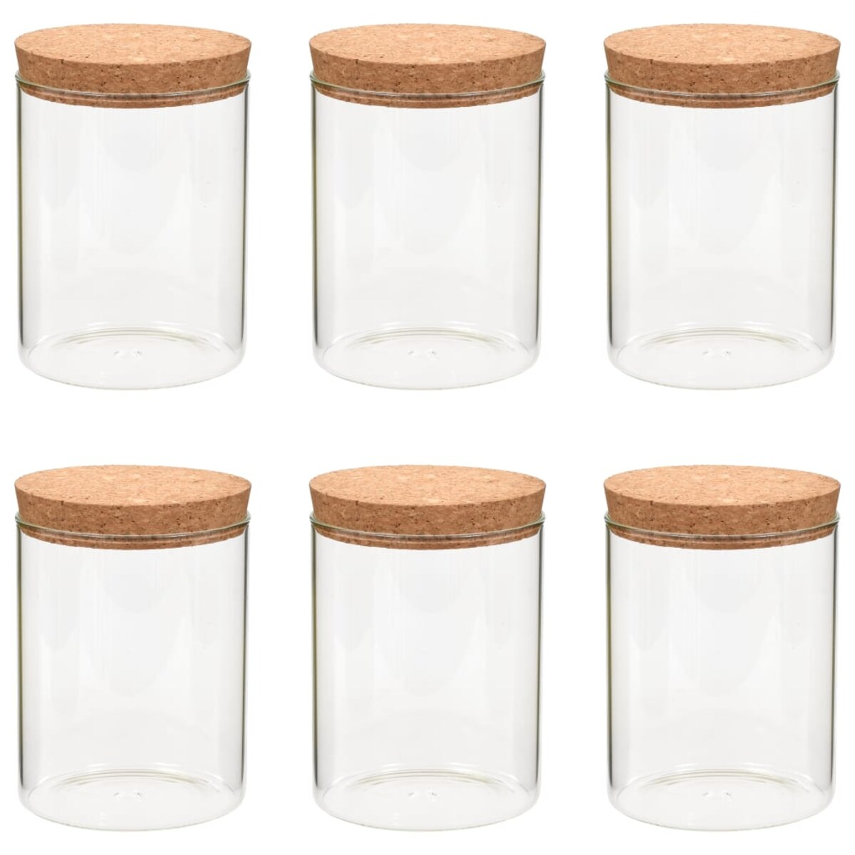 vidaXL Szklane słoje z korkową pokrywką, 6 szt., 650 ml