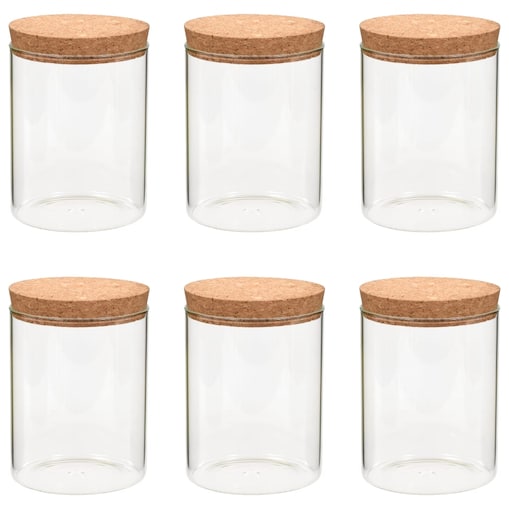 vidaXL Szklane słoje z korkową pokrywką, 6 szt., 650 ml