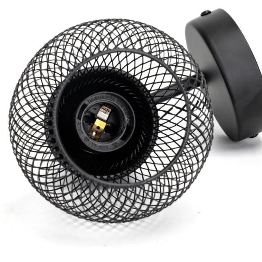 Kinkiet ścienny BULB Cage lampa loftowa retro metalowa czarna