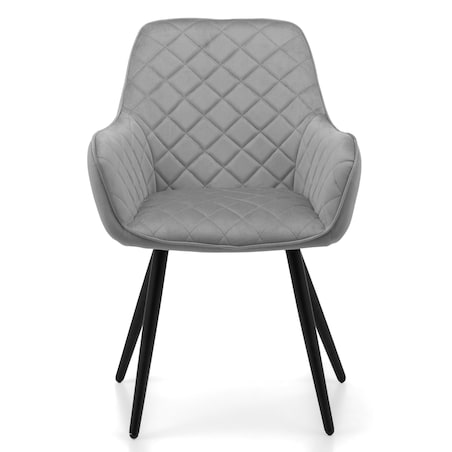 Krzesło tapicerowane COLIN aksamit velvet welur do salonu jadalni jasnoszary