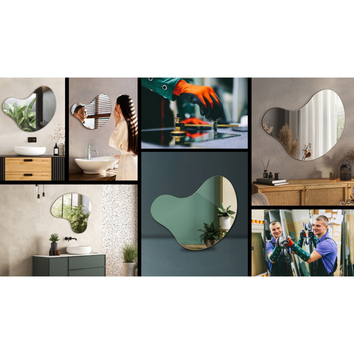 Lustro o płynnym kształcie 48,3x47,9 cm