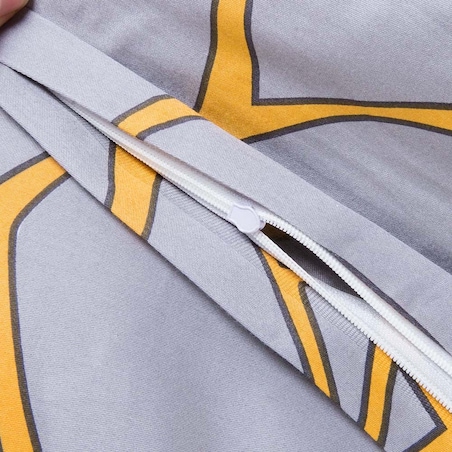 Pościel satyna bawełniana 160x200 Folina pomarańczowe liście na szarym tle, Satynlove