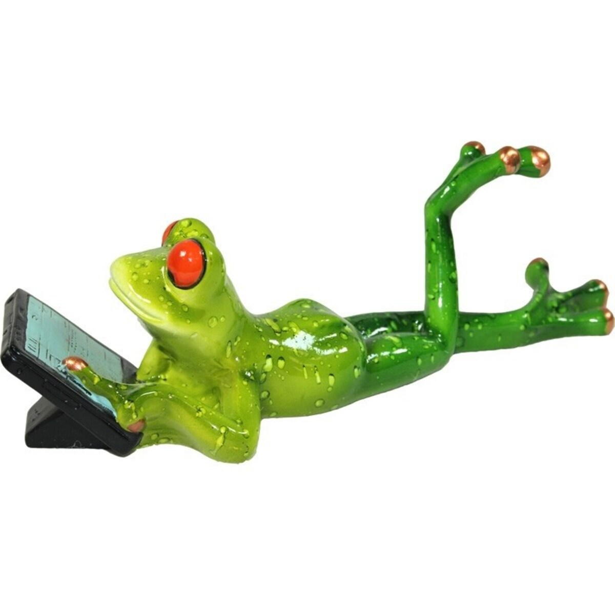Figurka - żabka 6x19x6 cm FROGG na wakacjach z tabletem