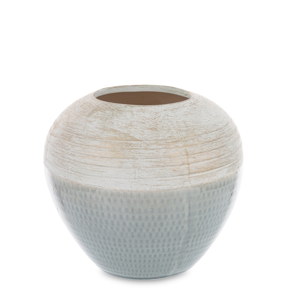 Wazon ceramiczny niebiesko-biały 16,5x18,5x18,5 cm SASSARA