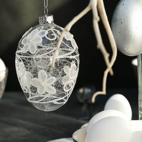 VILLA ITALIA Bombka jajko szklane dekorowane 12 cm