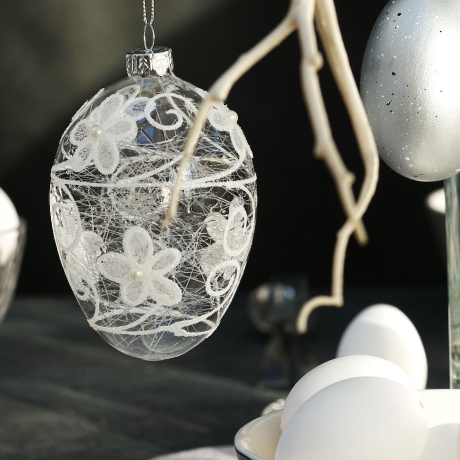 VILLA ITALIA Bombka jajko szklane dekorowane 12 cm