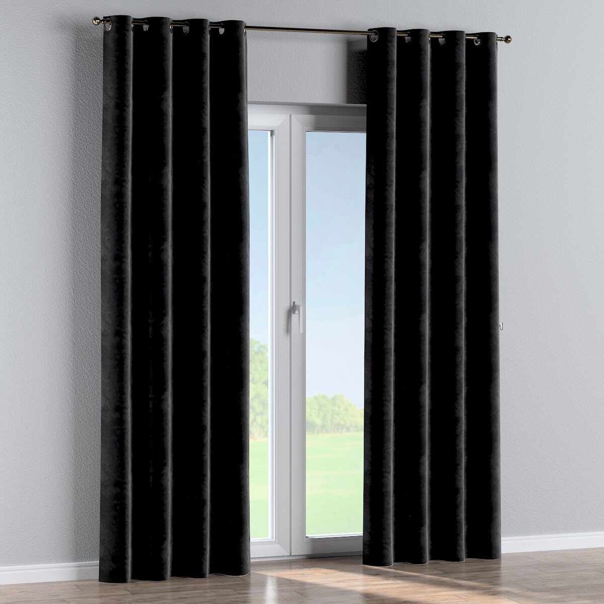 Zasłona na kółkach 1 szt. 130x245 głęboka czerń