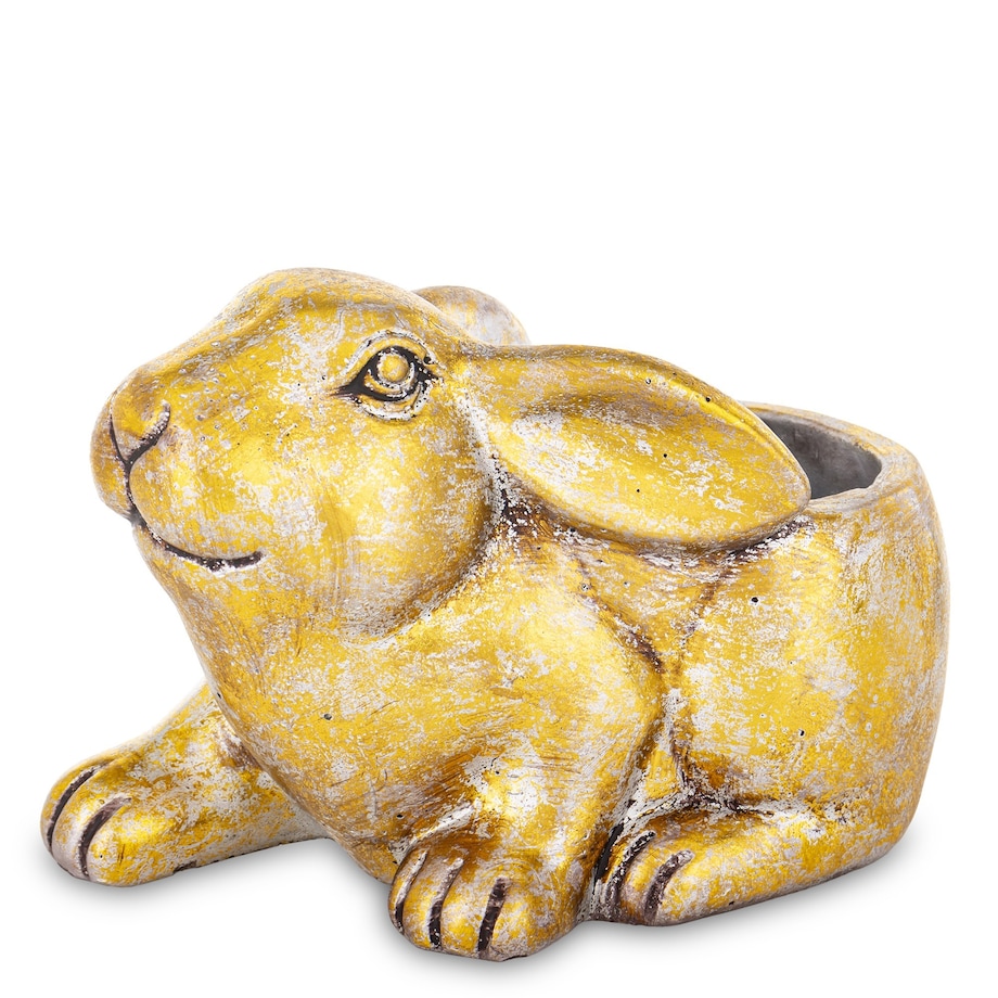 Osłonka cementowa 15x13x22 cm KRÓLIK złoty