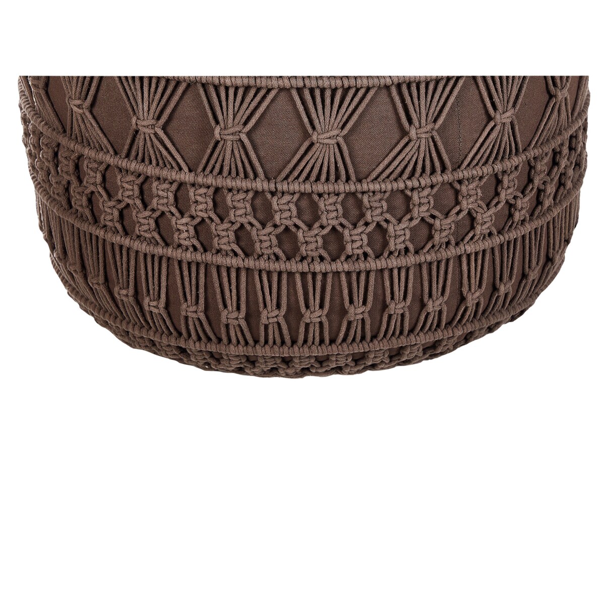 Puf bawełniany makrama 45 x 45 x 45 cm brązowy THAKOT