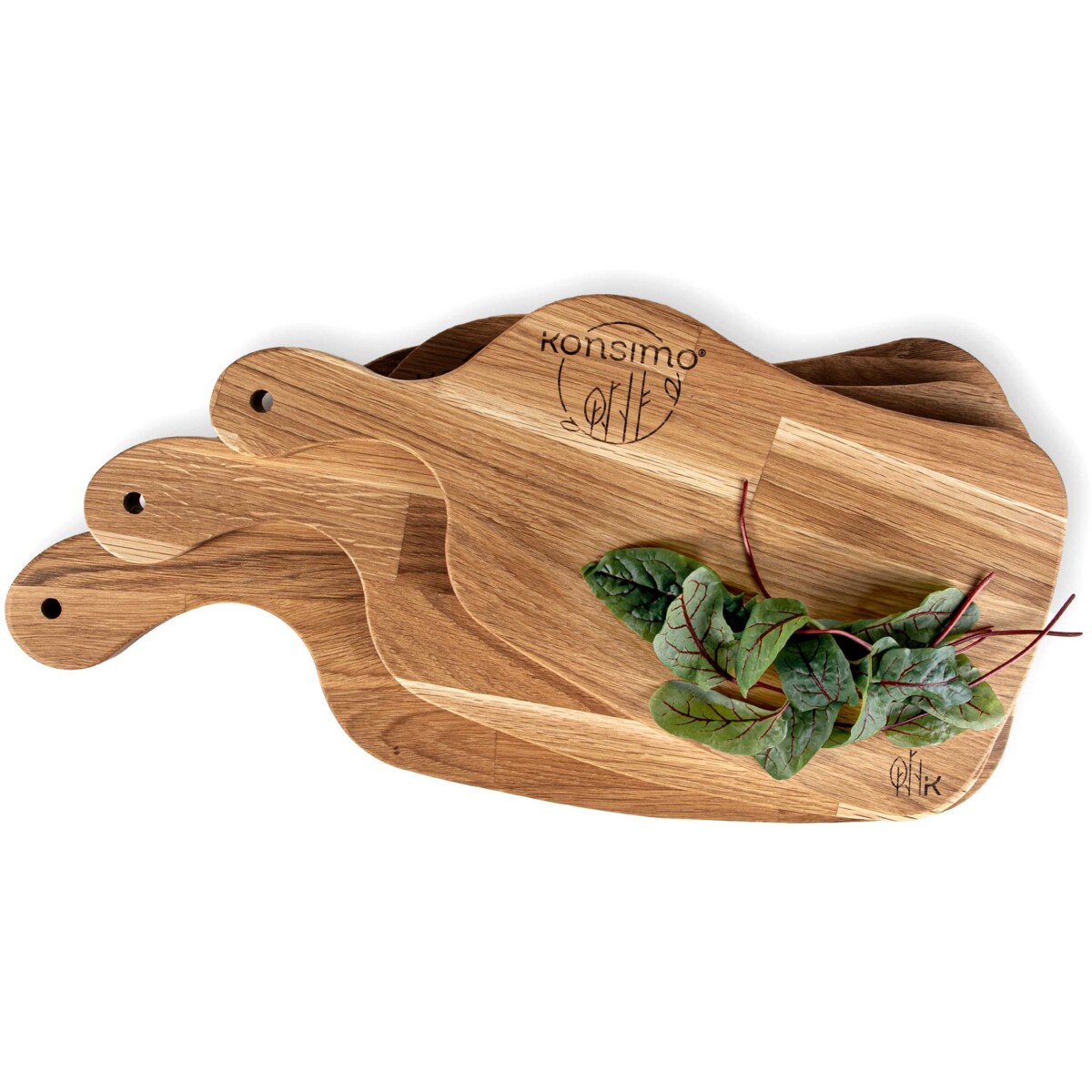 Konsimo LIVO Zestaw desek do krojenia (3szt.), drewno dębowe