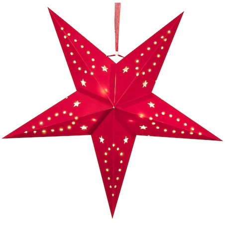 Zestaw 2 dekoracji wiszących LED MOTTI 45 cm Gwiazda Czerwony