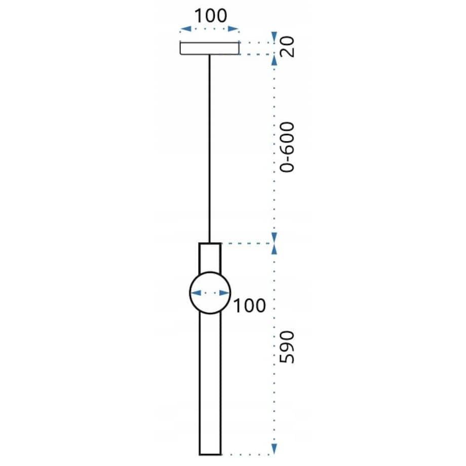 Lampa Sufitowa Wisząca Długa Led Złoto Biała Gold