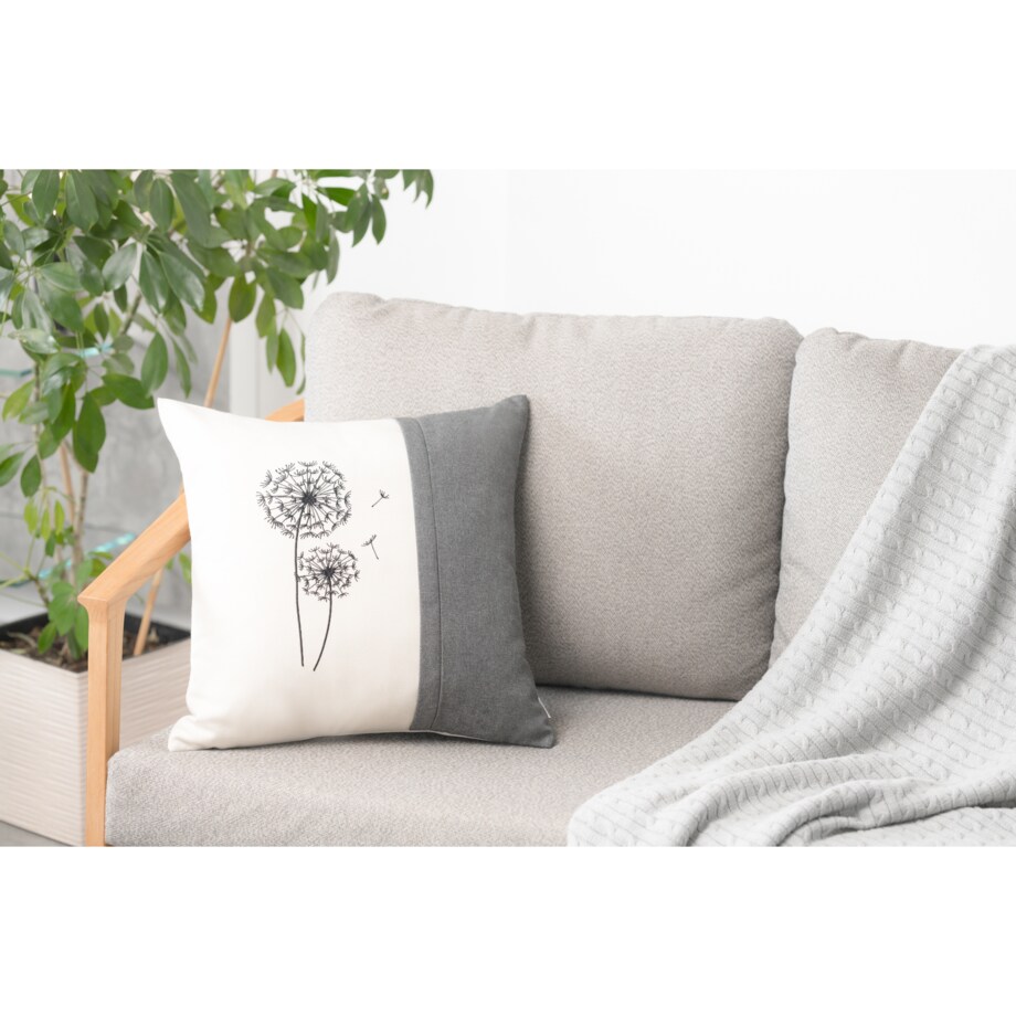 Poduszka dekoracyjna Dmuchawiec Antracyt 45 x 45 cm