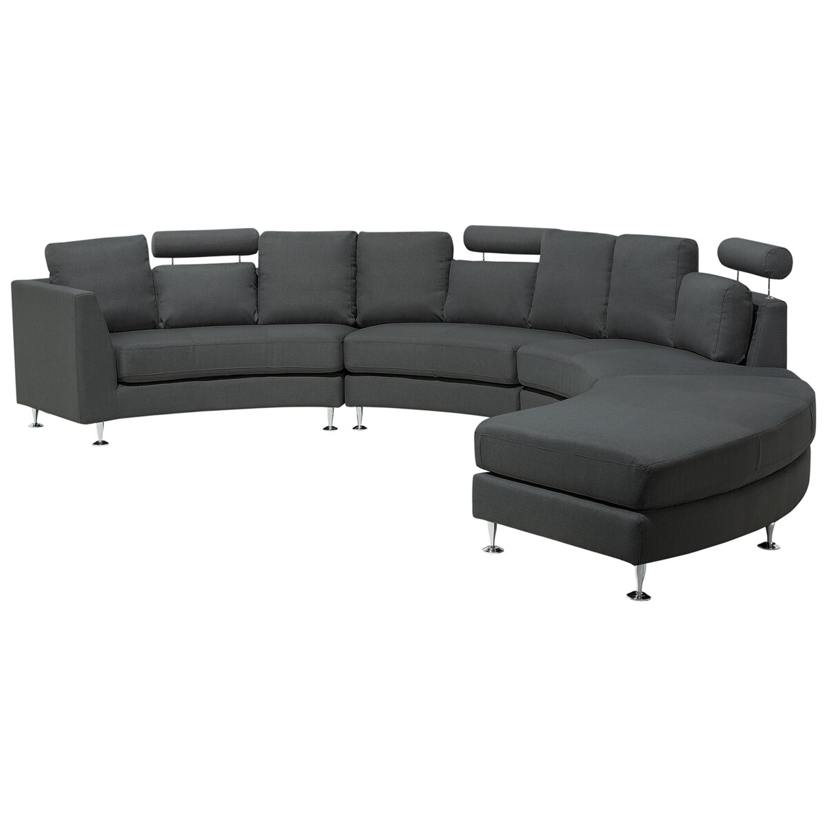 Sofa półokrągła 7-osobowa modułowa szara ROTUNDE