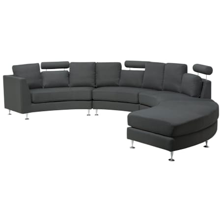Sofa półokrągła 7-osobowa modułowa szara ROTUNDE