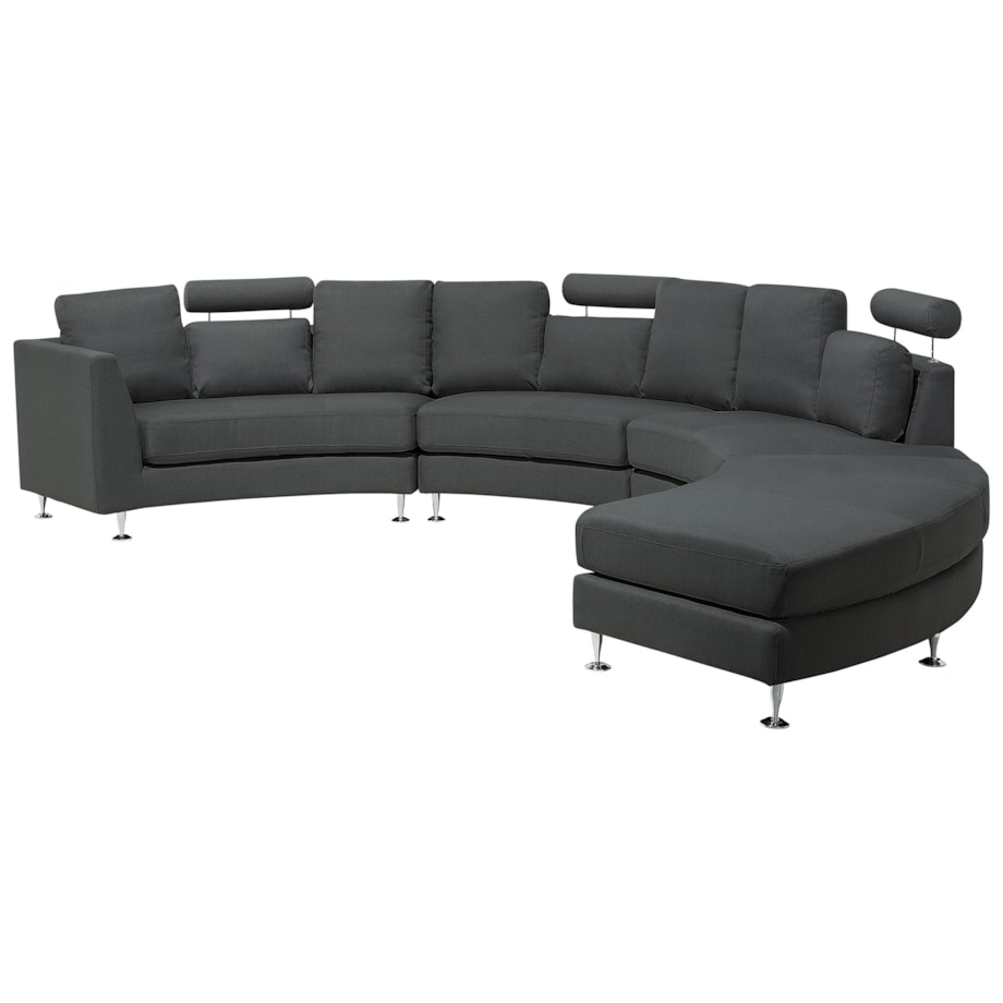 Sofa półokrągła 7-osobowa modułowa szara ROTUNDE