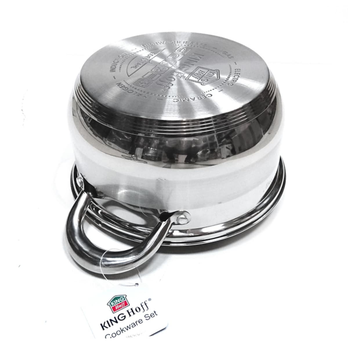 Zestaw garnków stalowych na indukcję 12 ele. garnki komplet KINGHOFF Silver
