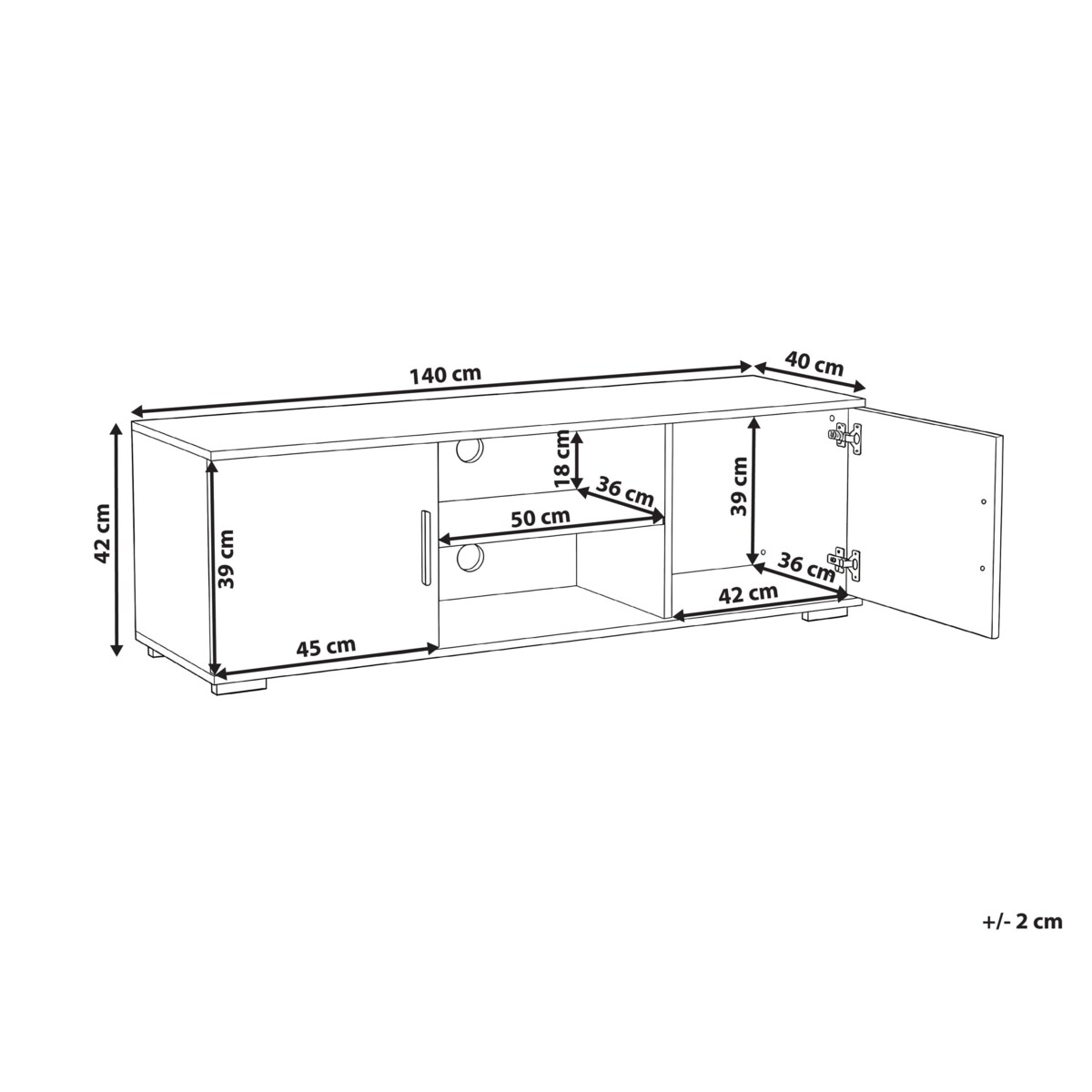 Szafka RTV LED CHILLIWACK Biały