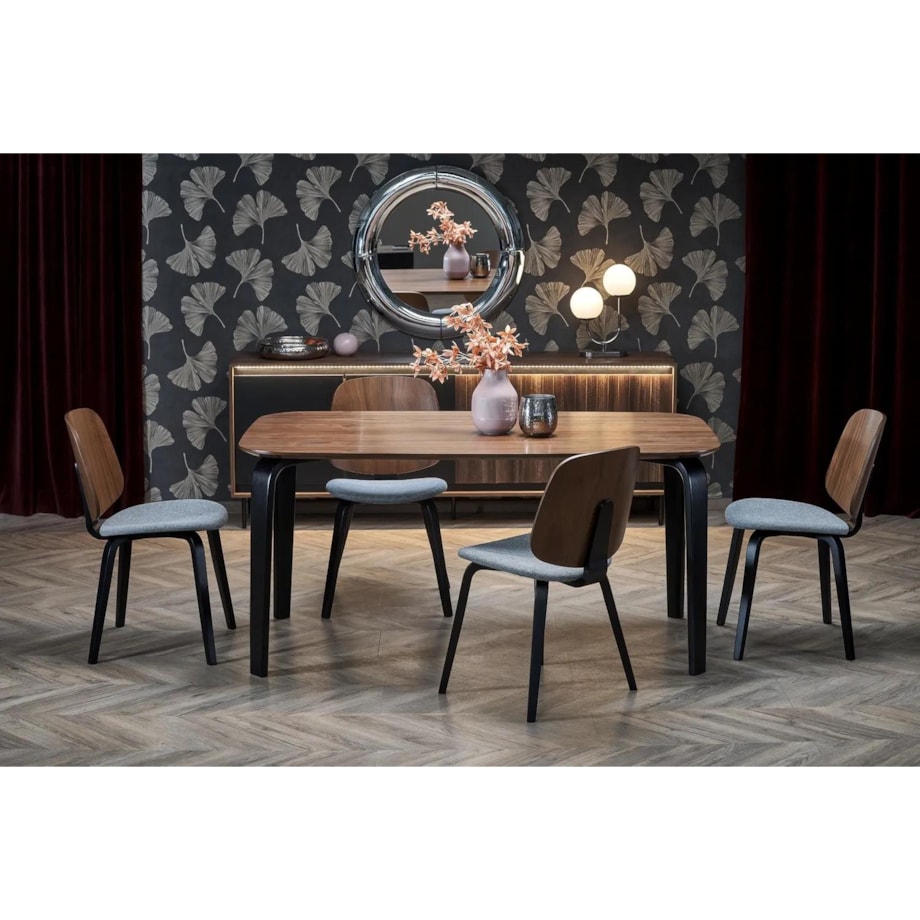 Stół PEDRO 160x90 orzech/czarny