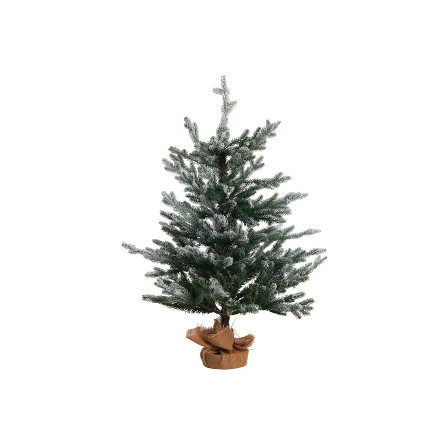 Ośnieżona sztuczna choinka w jutowym worku 90 cm zielona RINGROSE