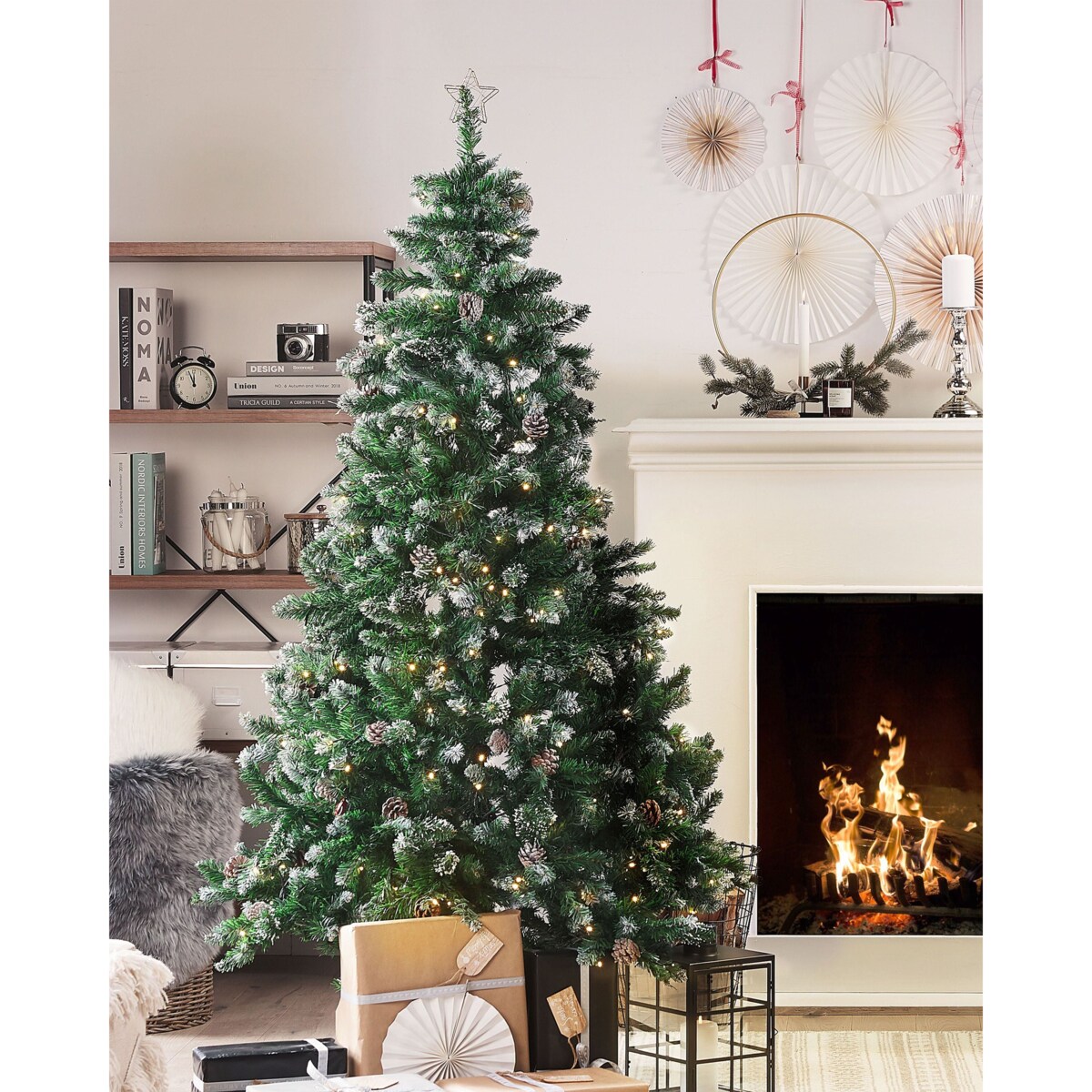 Sztuczna choinka świąteczna LED PALOMAR 180 cm Ciemnozielony