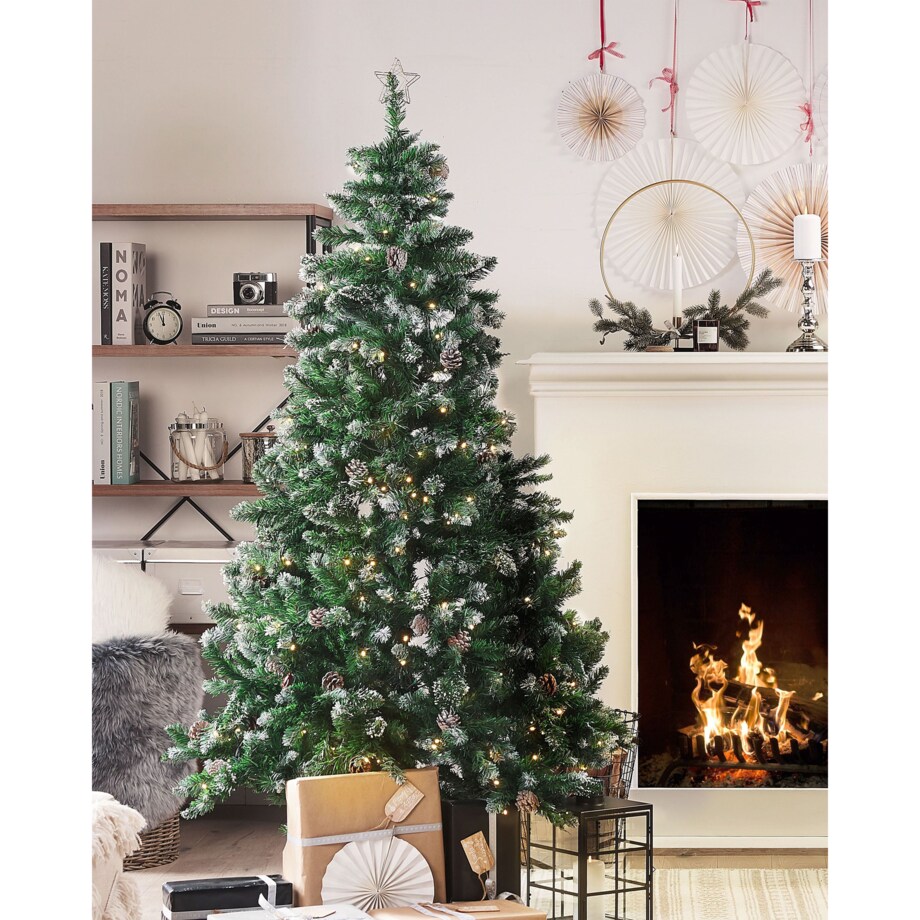 Sztuczna choinka świąteczna LED PALOMAR 180 cm Ciemnozielony