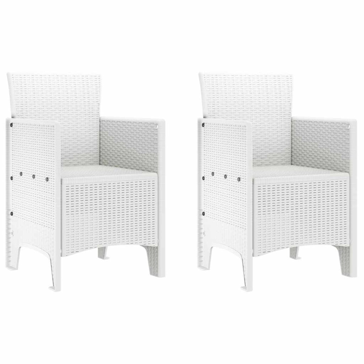 vidaXL Krzesło Ogrodowe 2 pcs Biały 53 x 49 x 85 cm PP