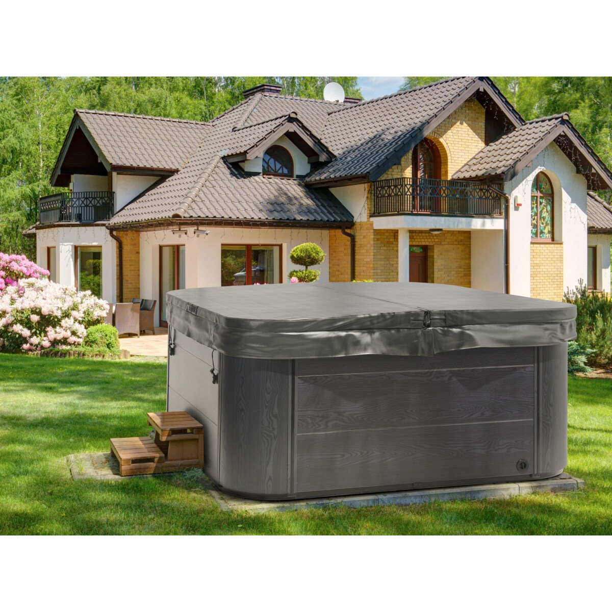 Wanna ogrodowa z hydromasażem biała LASTARRIA