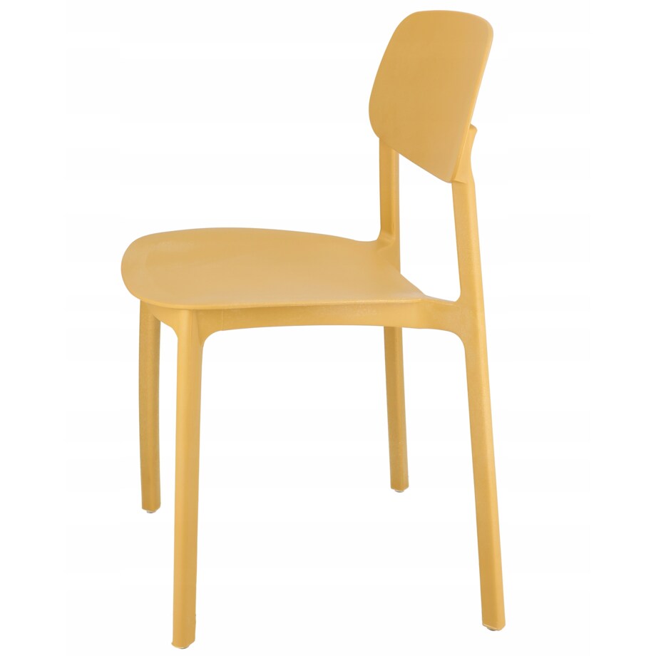 4 x Krzesło wygodne LARA plastikowe musztardowe