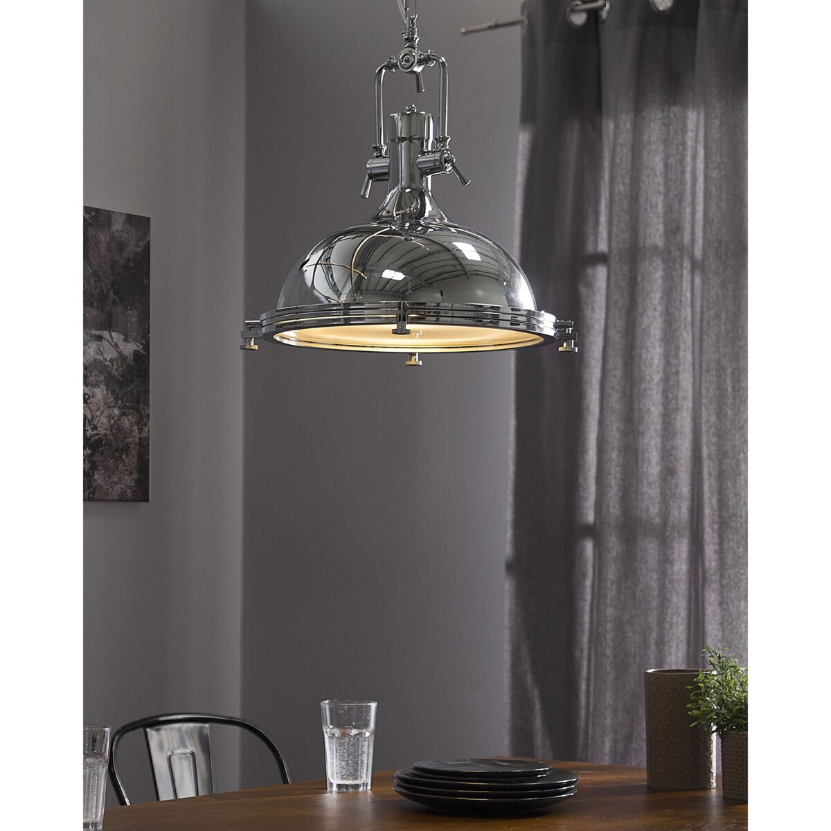 Lampa wisząca EBRON Metal Srebrny