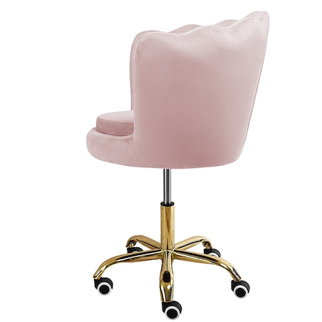 Fotel obrotowy krzesło muszelka welurowy do biurka toaletki różowy shell