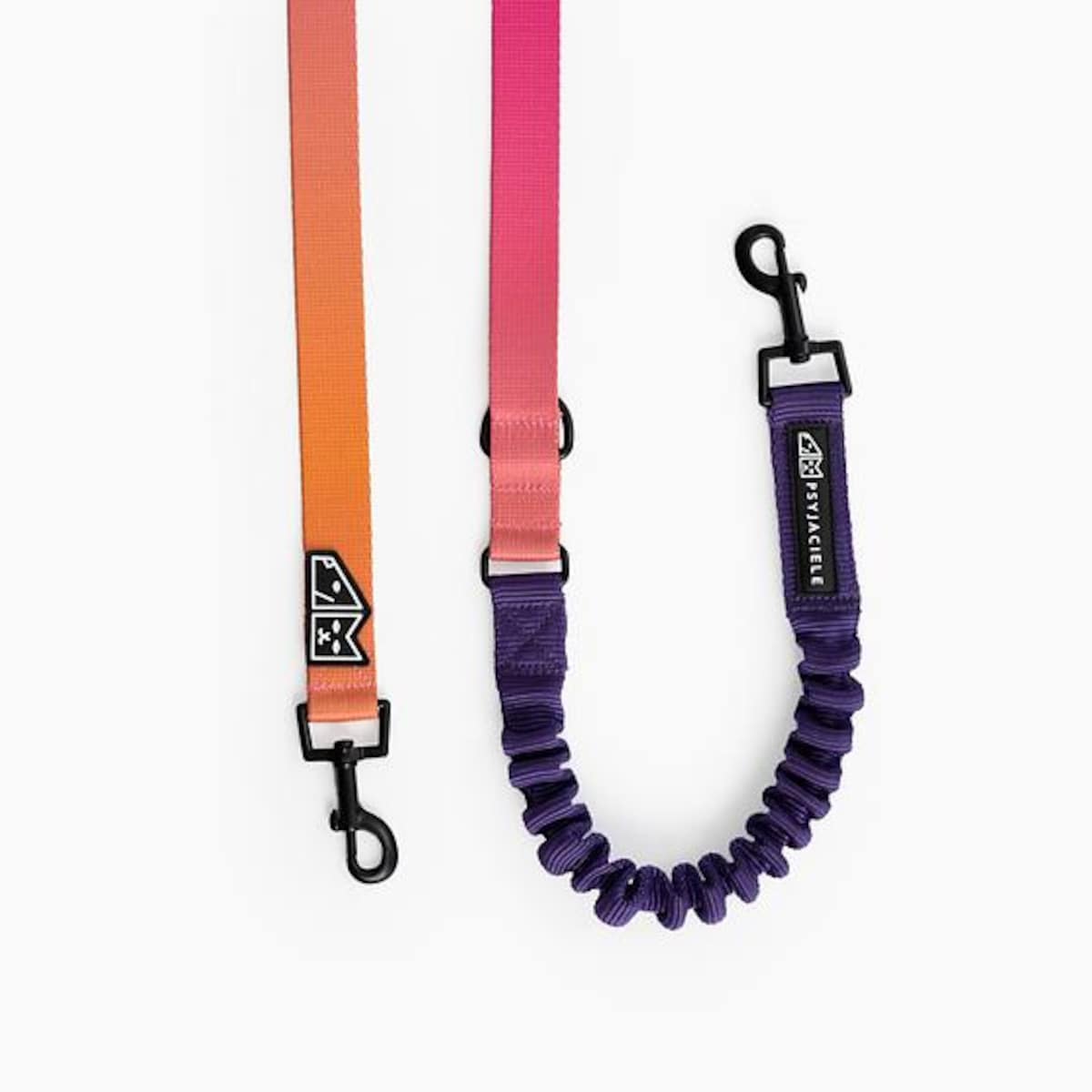 Smycz przepinana z amortyzatorem dla psa lub kota "Under my ombrella" POMARAŃCZ