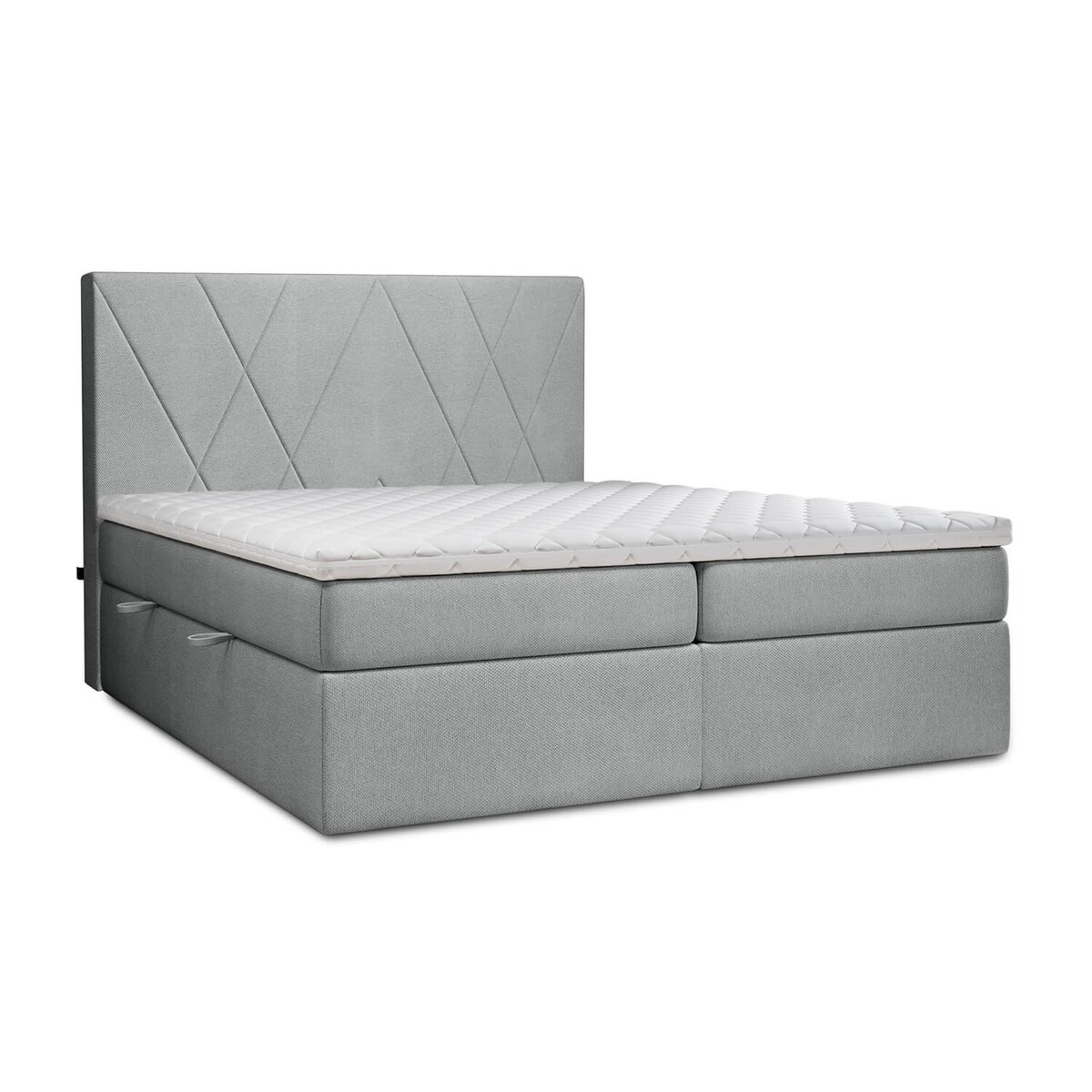 Łóżko kontynentalne ALLIE 120x200 z pojemnikiem, Szary, tkanina Megan 365