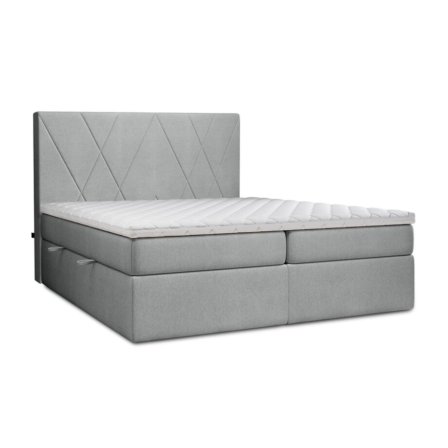 Łóżko kontynentalne ALLIE 120x200 z pojemnikiem, Szary, tkanina Megan 365