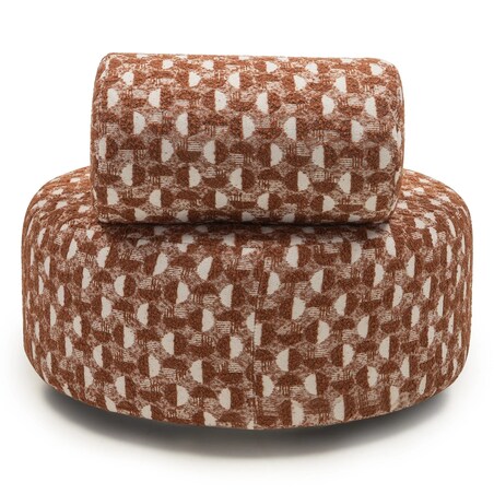 Fotel obrotowy 70x88x88 cm ORVIETTA bouclé z geometrycznym wzorem