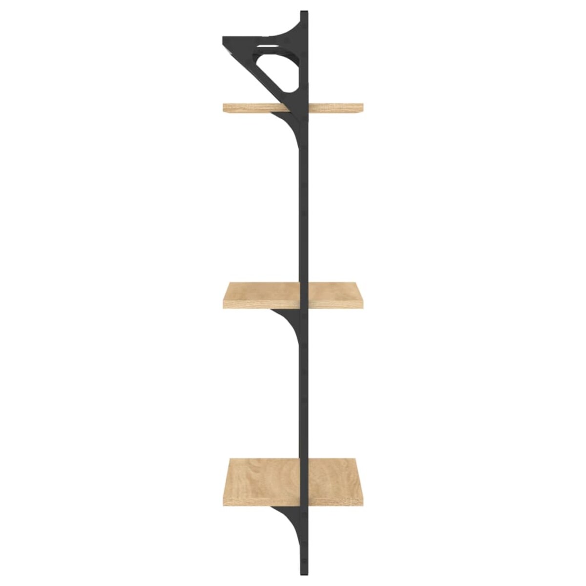 vidaXL 3-poziomowe półki z drążkami, 2 szt., dąb sonoma, 30x25x100 cm