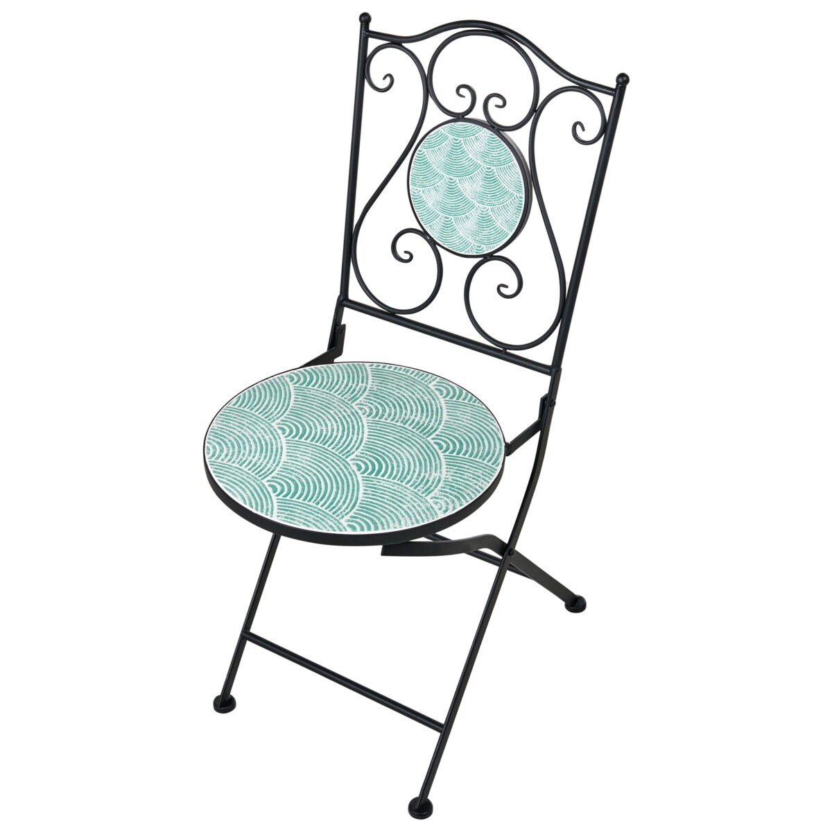 Zestaw 2 krzeseł ogrodowych ANAPO Składane Metal Czarny