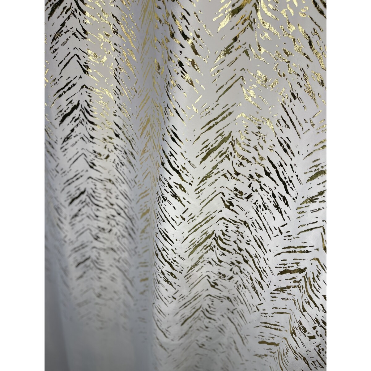zasłona welurowa "velvet glow" złoty print 140x250 cm przelotki biała