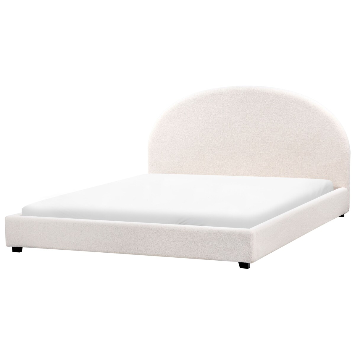 Łóżko Boucle VAUCLUSE 180 x 200 cm Złamana biel